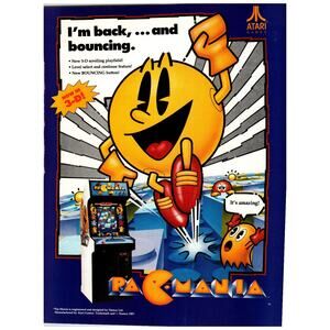 Atari Pac-Mania Arcade Video Game Magazine Ad 1987 "Now in 3-D!"